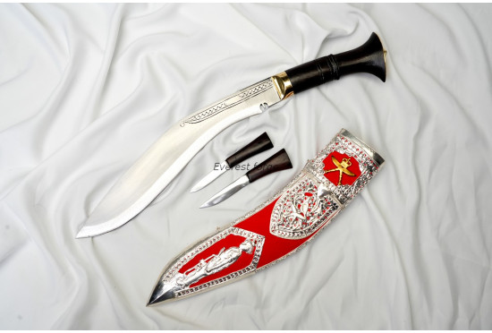 Kothimora Kukri/Khukuri – Royal Gurkha Rifles – Gold-Plated Badge 
