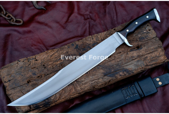 Hand-Forged Bowie Knife – Full-Tang 5160 Clip-Point Blade