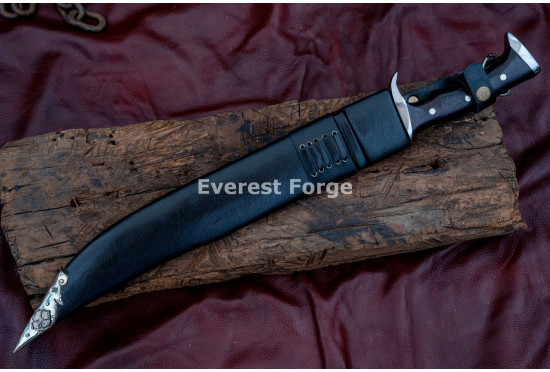 Hand-Forged Bowie Knife – Full-Tang 5160 Clip-Point Blade