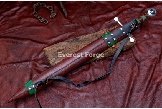 Hand-Forged Fantasy Leaf-Blade Sword, Hand-and-a-Half Hilt