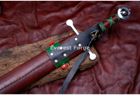 Hand-Forged Fantasy Leaf-Blade Sword, Hand-and-a-Half Hilt