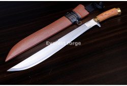 Hand-Forged Bush Machete, Brass-Fitted Hilt