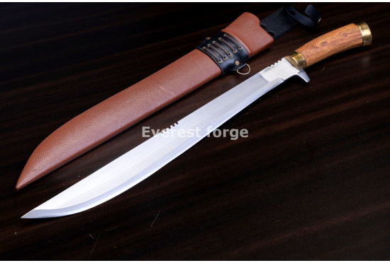 Hand-Forged Bush Machete, Brass-Fitted Hilt