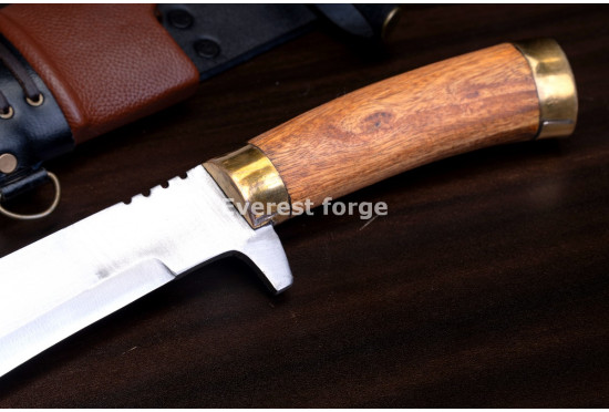 Hand-Forged Bush Machete, Brass-Fitted Hilt