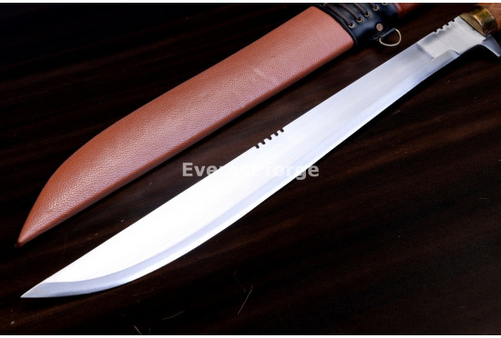 Hand-Forged Bush Machete, Brass-Fitted Hilt