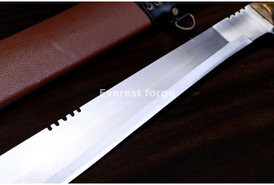 Hand-Forged Bush Machete, Brass-Fitted Hilt
