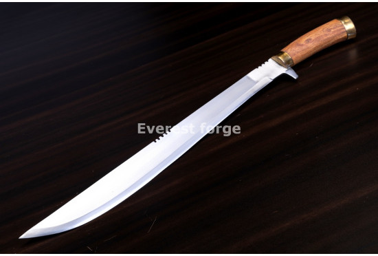 Hand-Forged Bush Machete, Brass-Fitted Hilt