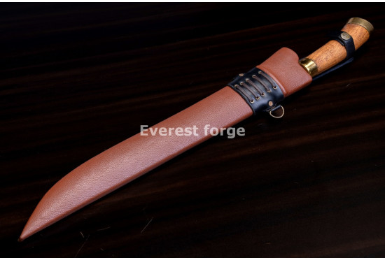 Hand-Forged Bush Machete, Brass-Fitted Hilt