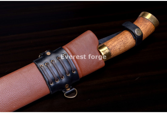 Hand-Forged Bush Machete, Brass-Fitted Hilt
