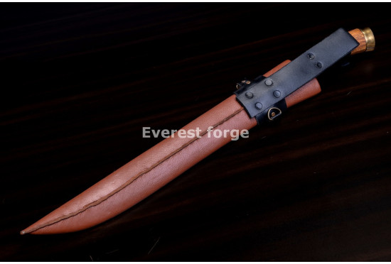 Hand-Forged Bush Machete, Brass-Fitted Hilt