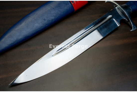 Hand-Forged Bowie Knife, Fullered Blade