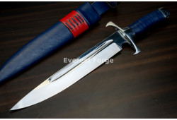Hand-Forged Bowie Knife, Fullered Blade