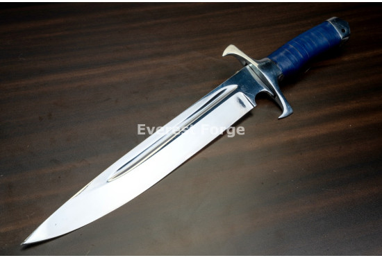 Hand-Forged Bowie Knife, Fullered Blade