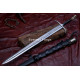 Hand-Forged Lion-Head Knightly Sword – Full-Tang 5160 Etched Blade