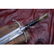 Hand-Forged Lion-Head Knightly Sword – Full-Tang 5160 Etched Blade