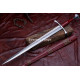 Hand-Forged Medieval Fantasy Longsword – Full-Tang 5160 Fullered Blade with Red Leather Grip