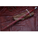 Hand-Forged Medieval Fantasy Longsword – Full-Tang 5160 Fullered Blade with Red Leather Grip