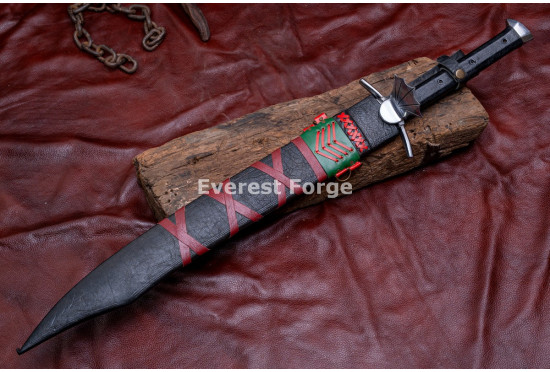 Hand-Forged Fantasy Messer Sword, Winged Guard
