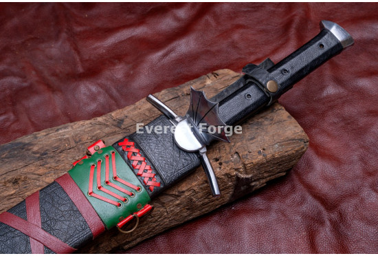 Hand-Forged Fantasy Messer Sword, Winged Guard