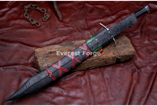 Hand-Forged Fantasy Messer Sword, Winged Guard