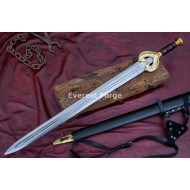 Herugrim-Inspired Fantasy Longsword – Hand-Forged Full-Tang Blade with Decorated Guard & Pommel