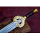 Herugrim-Inspired Fantasy Longsword – Hand-Forged Full-Tang Blade with Decorated Guard & Pommel