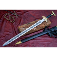 Bard-Inspired Fantasy Longsword – Hand-Forged Full-Tang Blade with Triple Fuller & Decorated Fittings
