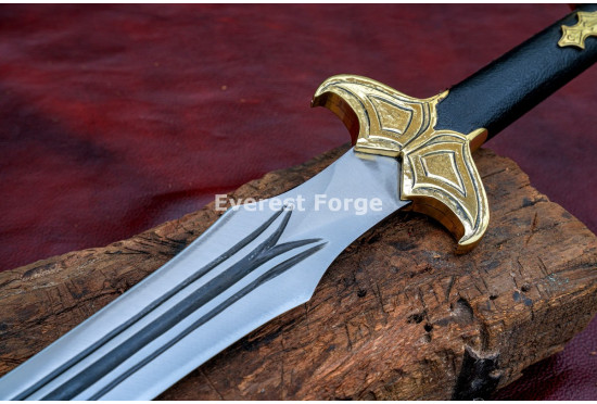 Bard-Inspired Fantasy Longsword – Hand-Forged Full-Tang Blade with Triple Fuller & Decorated Fittings