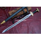 Bard-Inspired Fantasy Longsword – Hand-Forged Full-Tang Blade with Triple Fuller & Decorated Fittings