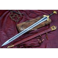 Éowyn-Inspired Fantasy Longsword – Hand-Forged Full-Tang Blade with Decorated Guard & Pommel