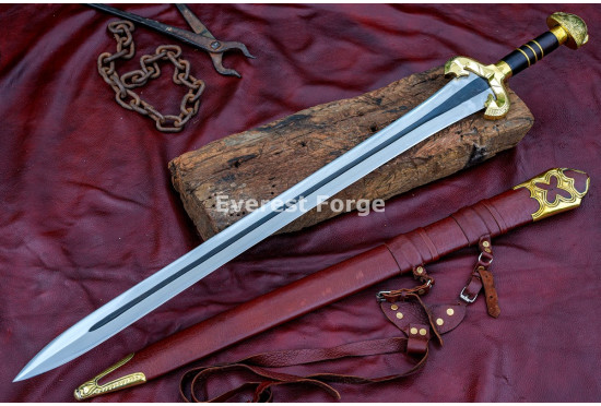 Éowyn-Inspired Fantasy Longsword – Hand-Forged Full-Tang Blade with Decorated Guard & Pommel