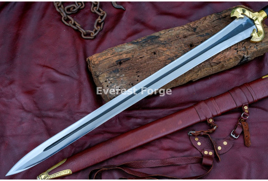 Éowyn-Inspired Fantasy Longsword – Hand-Forged Full-Tang Blade with Decorated Guard & Pommel