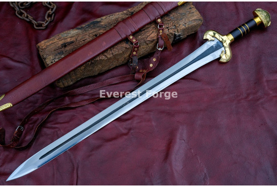 Éowyn-Inspired Fantasy Longsword – Hand-Forged Full-Tang Blade with Decorated Guard & Pommel