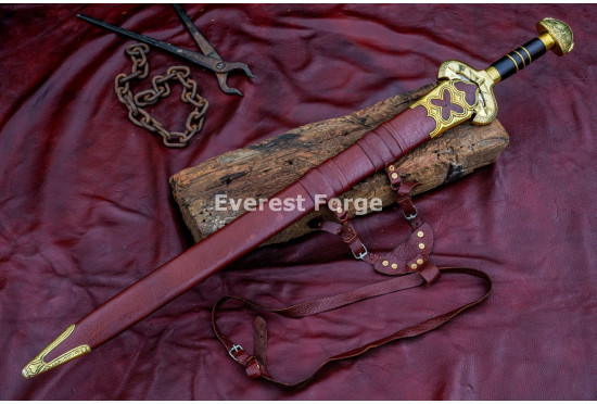 Éowyn-Inspired Fantasy Longsword – Hand-Forged Full-Tang Blade with Decorated Guard & Pommel