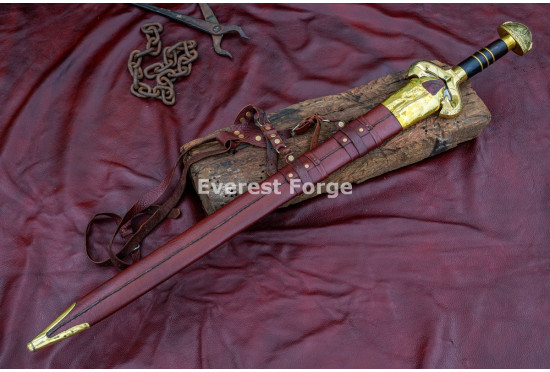 Éowyn-Inspired Fantasy Longsword – Hand-Forged Full-Tang Blade with Decorated Guard & Pommel