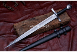 Hand-Forged Crusader Arming Sword – Full-Tang 5160 Diamond-Section Blade