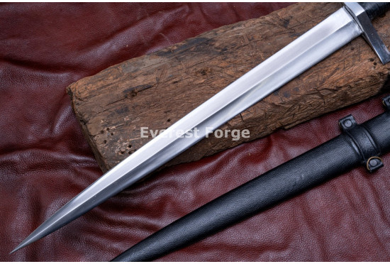 Hand-Forged Crusader Arming Sword – Full-Tang 5160 Diamond-Section Blade