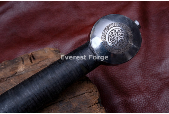 Hand-Forged Crusader Arming Sword – Full-Tang 5160 Diamond-Section Blade