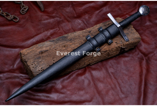 Hand-Forged Crusader Arming Sword – Full-Tang 5160 Diamond-Section Blade