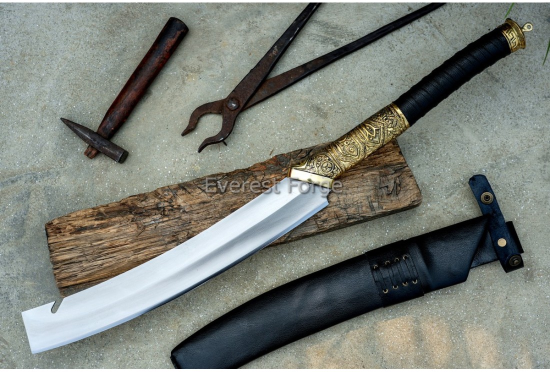 HellBoy II Golden Army Sword - Prince Nuada curved hand-forged sword