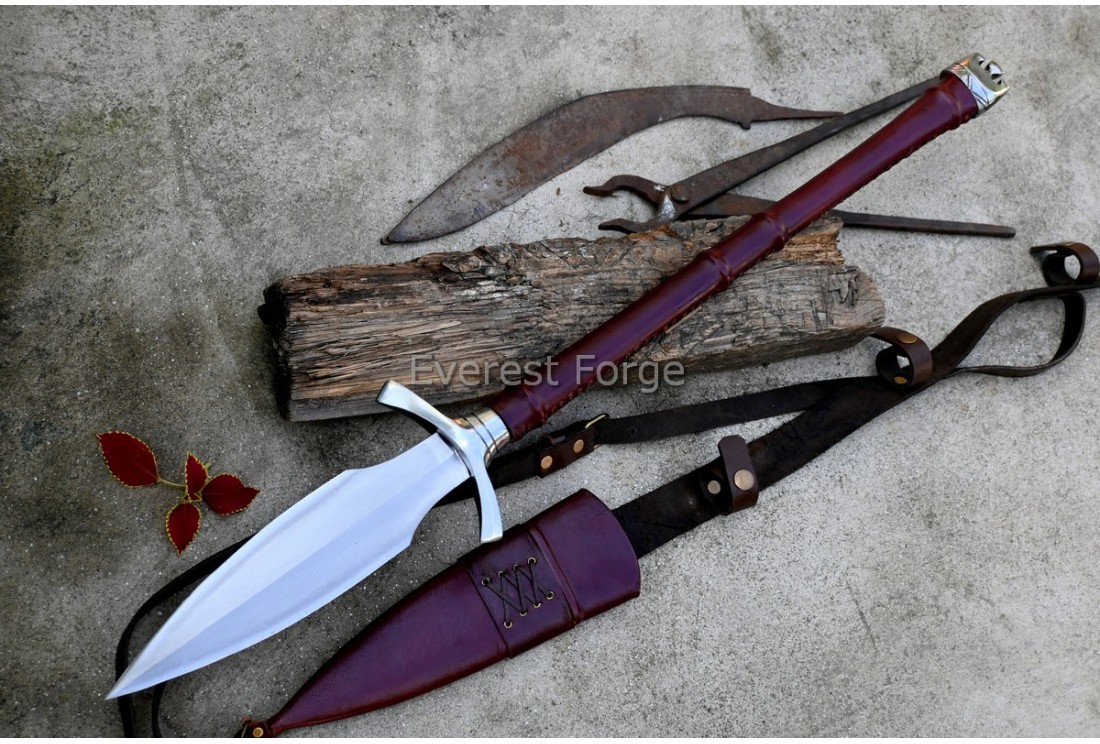 Norseman Spear hand-forged premium Norse war spear with guard and leather grip