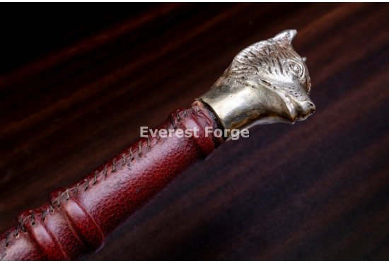Hand-Forged Longsword, Wolf-Head Pommel