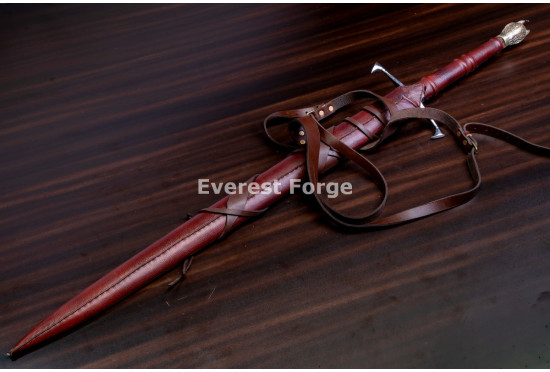 Hand-Forged Longsword, Wolf-Head Pommel