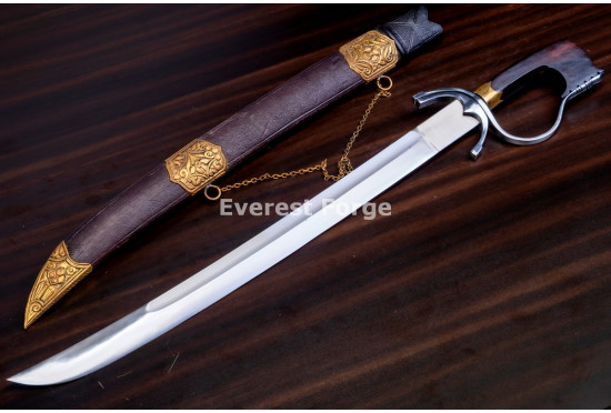 Hand-Forged Moroccan Nimcha Sword, Drooping Quillon