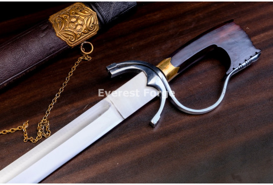 Hand-Forged Moroccan Nimcha Sword, Drooping Quillon