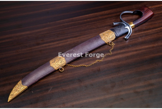 Hand-Forged Moroccan Nimcha Sword, Drooping Quillon