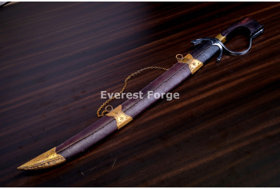 Hand-Forged Moroccan Nimcha Sword, Drooping Quillon