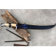 Pirate Cutlass - Hand-Forged Curved Sabre with Bone Hilt and Knuckle Guard