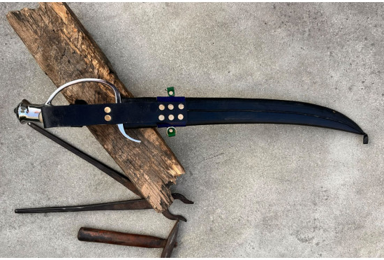 Pirate Cutlass - Hand-Forged Curved Sabre with Bone Hilt and Knuckle Guard