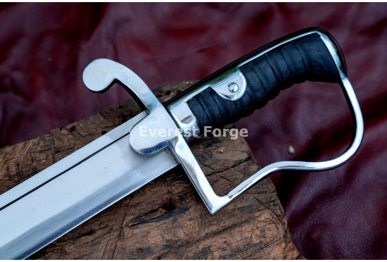 Hand-Forged Pirate Cutlass Machete – Full-Tang 5160 Curved Chopping Blade with D-Guard